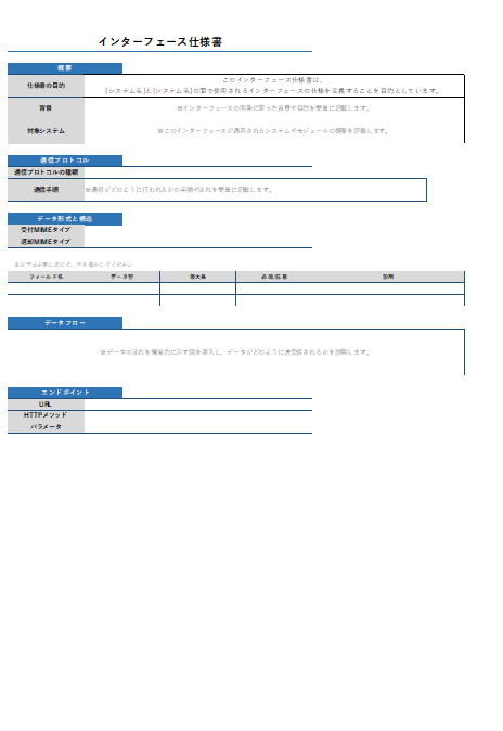 インターフェース 仕様書
